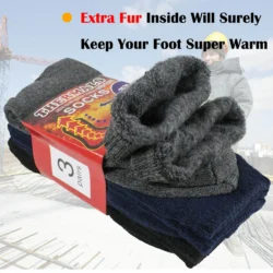 6 Pairs Men's Thermal Boot Socks – Insulated for Cold Weather - Image 6