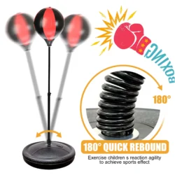Adjustable 42-Inch Kids Punching Bag Set with Stand and Gloves - Image 3