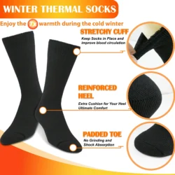 6 Pairs Men's Thermal Boot Socks – Insulated for Cold Weather - Image 5
