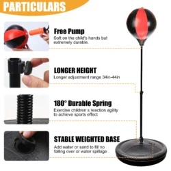 Adjustable 42-Inch Kids Punching Bag Set with Stand and Gloves - Image 2