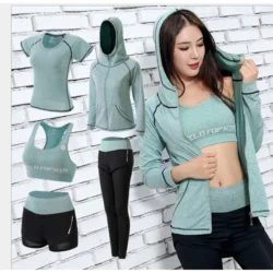 Women's 5-Piece Workout Set – Yoga Clothing, Tracksuit, Running & Gym Fitness Set - Image 4